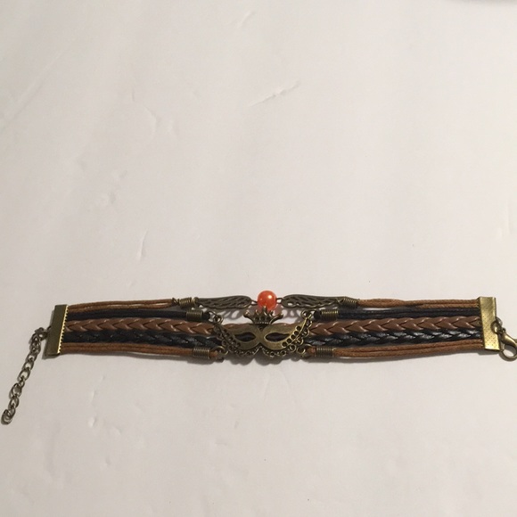 Classic Princess Masquerade Leather Charm Bracelet - Picture 1 of 2